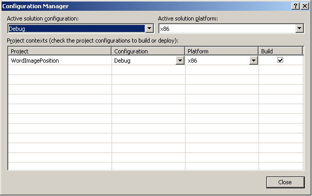 Visual Studio Configuration Manager