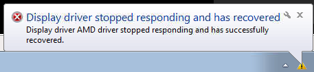 Display driver stopped responding and has recovered.