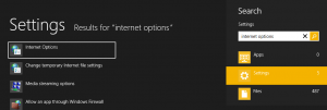 Windows 8 Internet Options